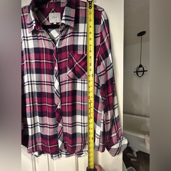 Rails Hunter Plaid Long Sleeve Shirt White Navy L - Picture 10 of 10